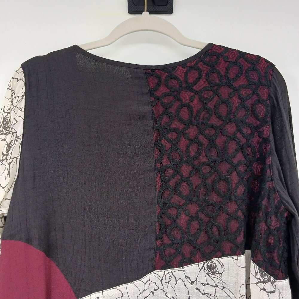Ali Miles Patchwork Tunic Top Size Large Multicol… - image 4